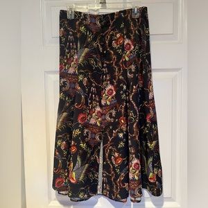 Anthropologie Maeve Button Front Midi Skirt